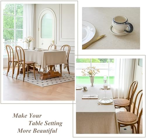 Linen World Linen Blend Tablecloth 60x120 Inch,Linen-Textured