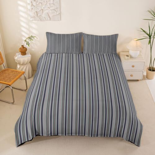 Erosebridal Gray Stripes King Duvet Cover | Men Women Kids Simple