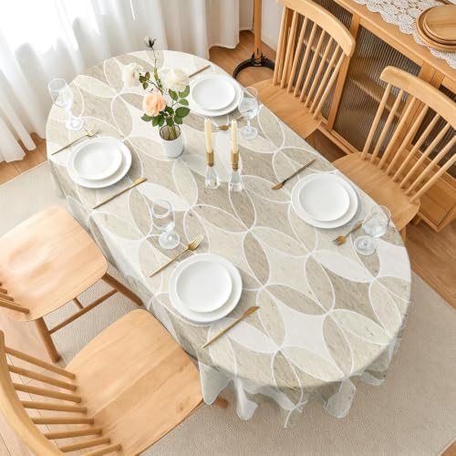 Interlocking Rings Tablecloth 60 x 84 Inch Oval, A1