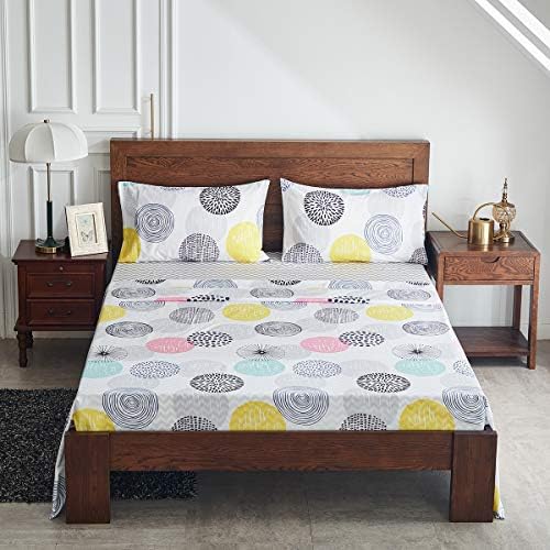7 Pieces Comforter Sheet Set King Size Bed in a Bag - Colorful Dots