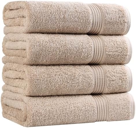 Superior Egyptian Cotton 4-Piece Bath Towel Set for Shower, Bath, Spa