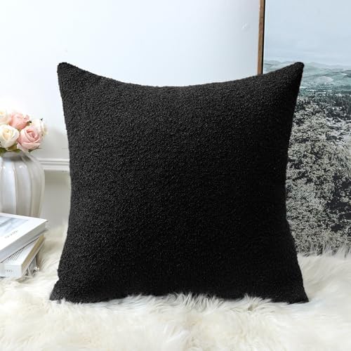 OTOSTAR Set of 1 Textured Boucle Throw Pillow Covers Square Pillow