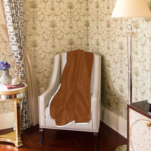 Brown Plush Throw Blankets for Bed Couch and Living Room Suitable