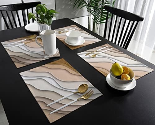 Geometric Abstract Placemats Set of 4, Table Mat for Dining Kitchen