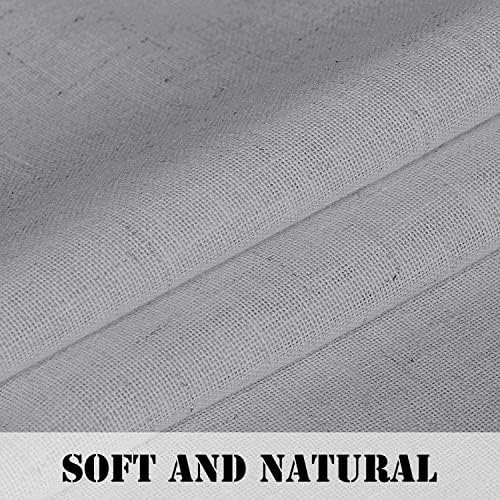 H.VERSAILTEX Dove Linen Curtains 63 Inch Length for Bedroom 2 Panels