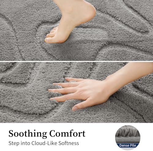 Soft Bathroom Rugs Runner 24" x 60",Non-Slip Absorbent Bath Mat, Light