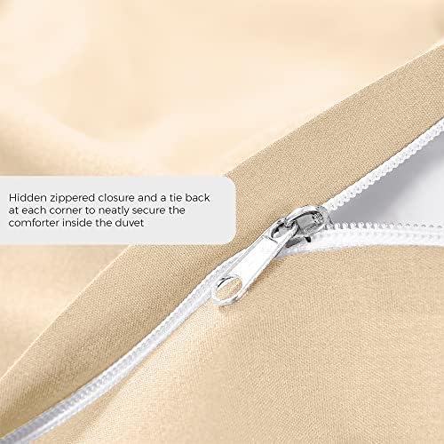 Pure Bedding Duvet Cover Queen Size - 3 Pieces Extra Soft Bedding Set