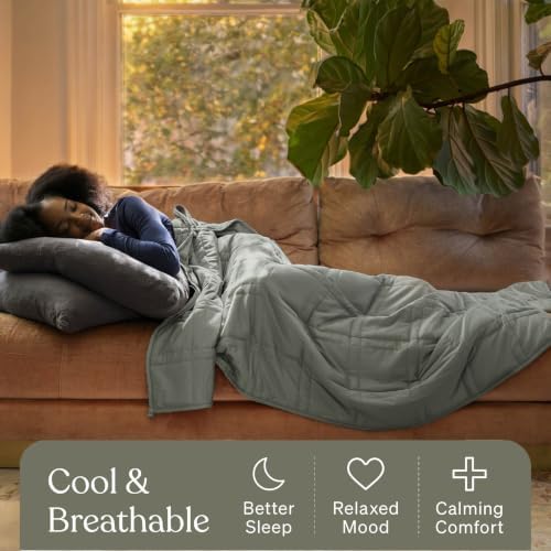 Baloo Weighted Blanket for Adults 25 lb King (Moss, 80"x87")