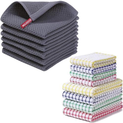 Homaxy 100% Cotton Waffle Weave Kitchen Dish Cloths