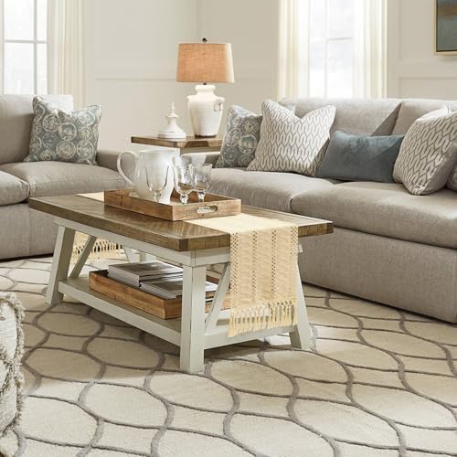 OTOSTAR Boho Table Runner Beige Macrame Table Runners with Tassels
