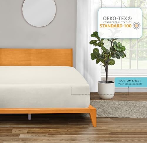 ROYALE LINENS 300 Thread Count 100% Cotton Twin Fitted Sheet - Super