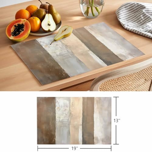 Placemats Set of 8, Rustic Wood Barn Woven Placemat, Linen Place Mats