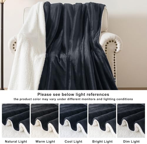 WDCOZY Sherpa Fleece Throw Blanket 90"x90", Soft Fuzzy Bed Blankets