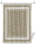 QueenKer Rustic Linen Texture Shower Curtain Brown Classic Natural