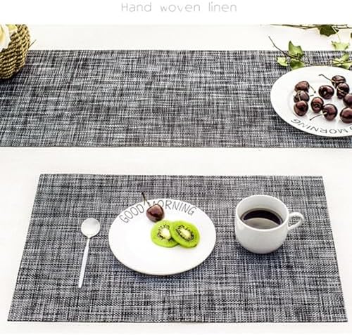 Dining Placemats Set of 10 Braided, Kitchen Table Mat Decor Wipeable
