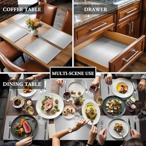 Placemats Set of 8, Abstract Gray Gradient Style Table Mats Washable