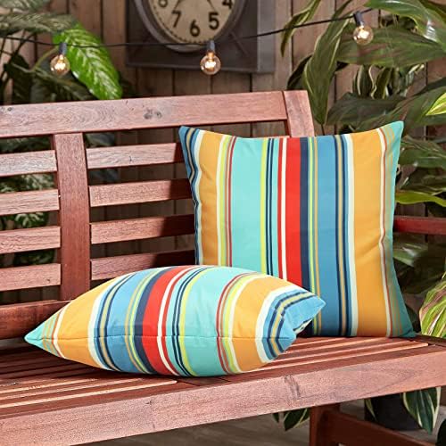 Pyonic Set of 2 Outdoor Pillow Covers Waterproof Throw Pillow Covers