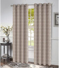 Sara Jacquard Grommet Window Panel, Taupe, 54x84 Inches
