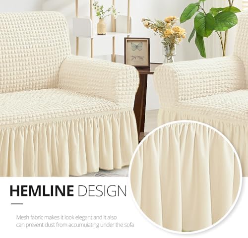 NICEEC Sofa Covers Beige Couch Cover Stretch Sofa Slipcovers with