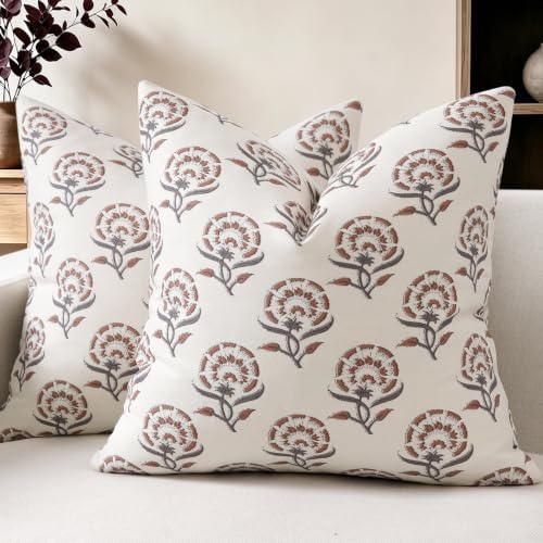 Buenohuas Farmhouse Decorative Pillow Covers 18x18 Set of 2, Vintage