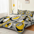 Soft Breathable Duvet Cover Set Grey, Abstract Geometry Curves Print