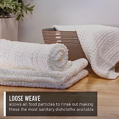 Old Fashion 100% Cotton Dishcloths - Set of 4 Mixed Colors - 2 Gray/2