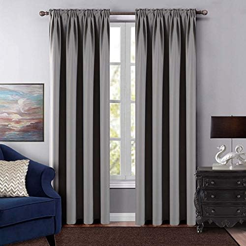 Blackout Curtains for Large Bedroom Window, Rod Pocket Drapes Thermal