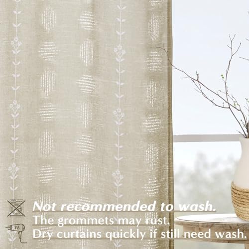 Burlap Color Farmhouse Primitive Curtains for Living Room,Country