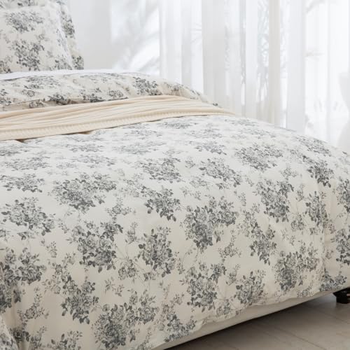 DAUAOTO Duvet Cover Queen Size Set - 90"x90" Cover + 2 Shams, 100%
