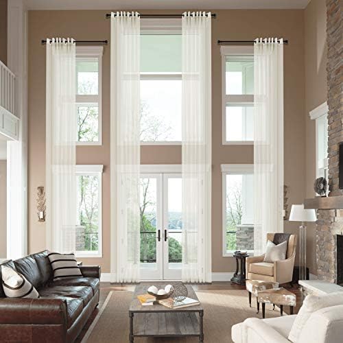 cololeaf Sheer Curtains Grommet Extra Wide Sheers Solid Sheer Curtain