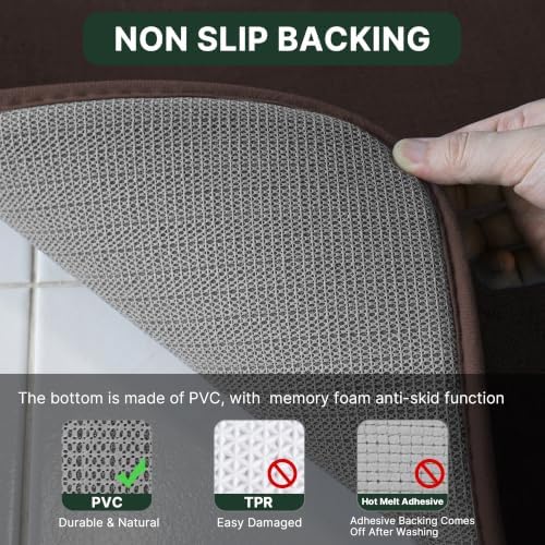 H.VERSAILTEX Bath Mat Memory Foam Set Bathroom Rug Set Flannel Velvety