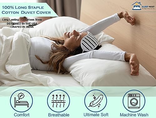 SLEEP-NEST Dual Tone Duvet Cover Set Twin 68"x90" Long Staple 100%