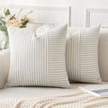 MIULEE Sage Green and Beige Patchwork Farmhouse Pillow Covers 20x20