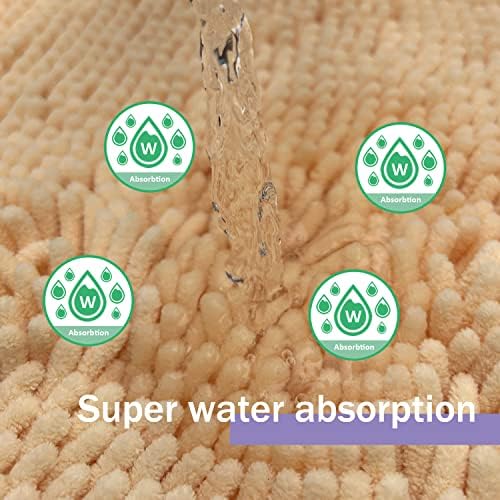 Bathroom Set 3-Piece Non-Slip Bath Mat Set, Ultra Soft Chenille Bath