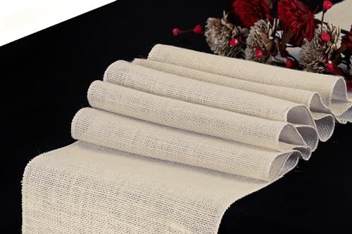 MDS® Pack of 10 Natural Burlap Table Runner, 12 x 108 Inch, Jute