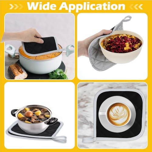 24 Pcs Pot Holders Bulk for Kitchen Heat Resistant, 7 x 7 Inch Cotton