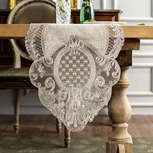 ARTABLE Macrame Lace Table Runner Vintage Floral Embroidery