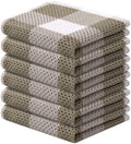 Mordimy Cotton Waffle Weave Dish Cloths, 12"x 12", 6 Pack, Khaki &