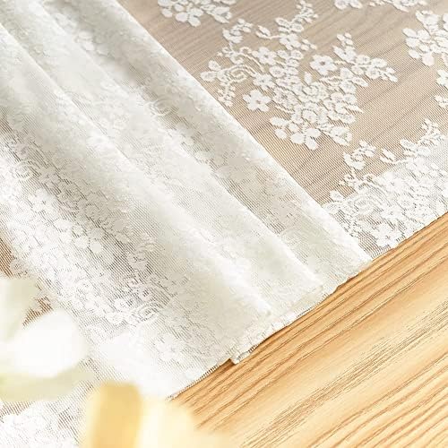 YJ YANJUN Vintage Lace Curtains 108 inches Long 2 Panels Set French