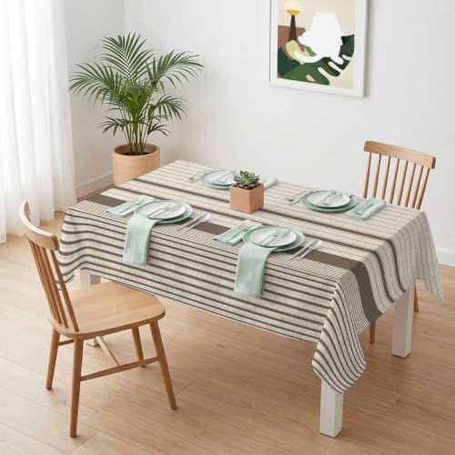 Waterproof Tablecloths Rectangle Dining Table Cloth Minimalist Taupe