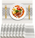 ADRIMER Placemats Set of 8, Boho Table Mats Cotton Blend, Durable