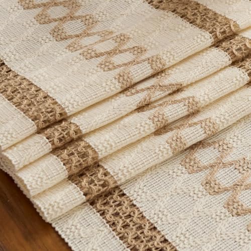 Baccessor Extra Long Boho Macrame Jute Table Runner with Tassels 12x90