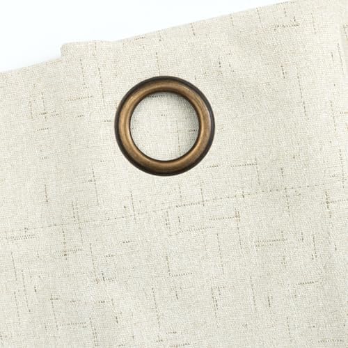 100% Blackout Linen Textured Curtains for Bedroom Full Light Blocking