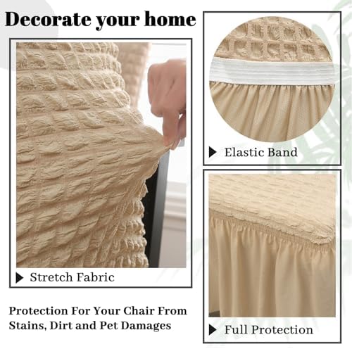 Rakila Stretch Washable Chair Covers for Dining Room Set of 6