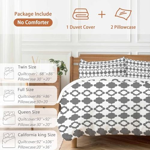 Vintage Bohemia Bedding 3 Piece Duvet Cover Set Full Size, Abstract