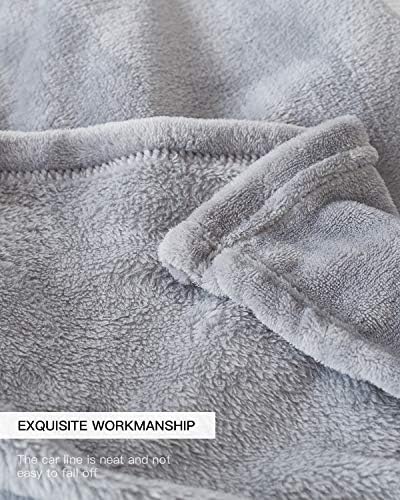 KMUSET Fleece Blanket Grey Queen Size Lightweight Cozy Plush