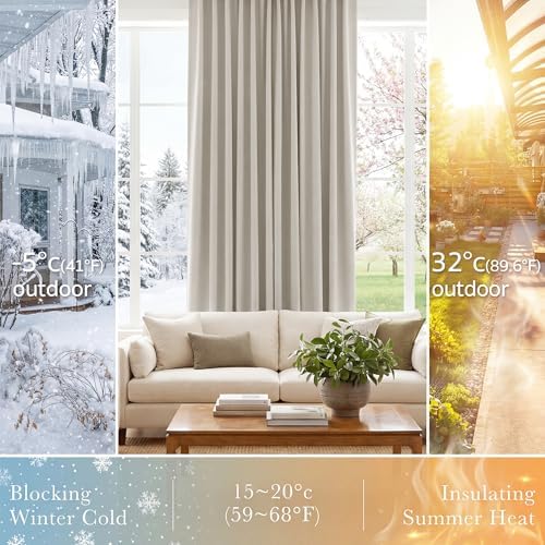 PONY DANCE Extra Long Blackout Curtains 108 inches Long for Bedroom