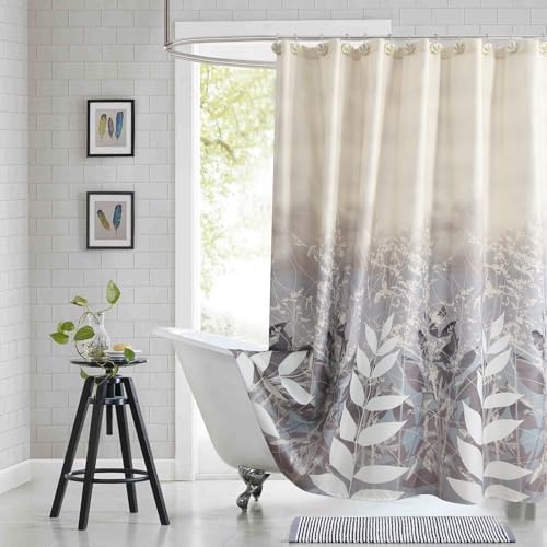 Shower Curtain 72x72 Inch, Polyester Fabric | Waterproof Botanical