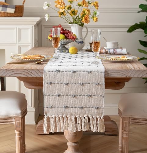Caflife Boho Table Runner 108 Inchs Long for Modern Farmhouse Room
