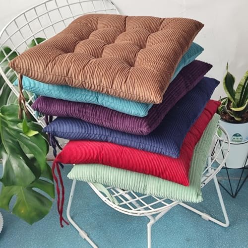 Tufted Corduroy Chair Cushions Set of 2 Solid Color Soft Comfort Chair